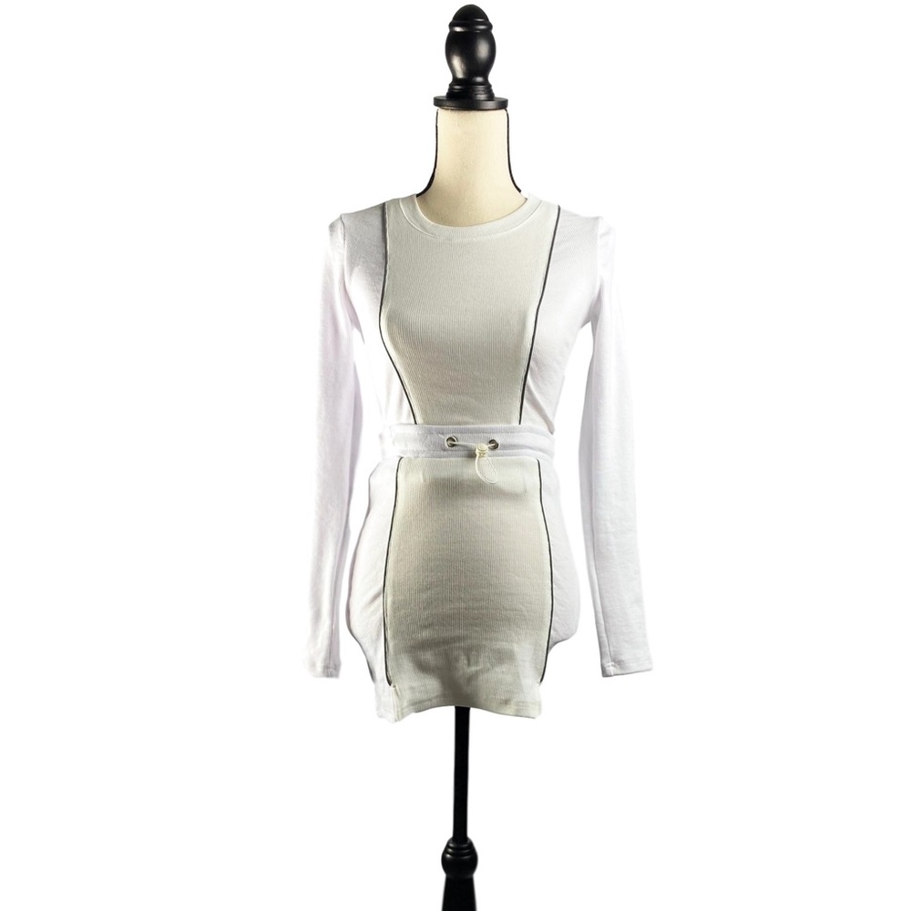 White two piece skirt set